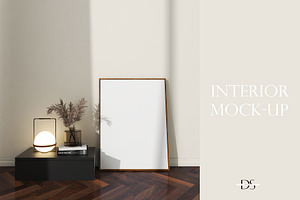 Interior mockup template for wall po, a Print Template by DSTUDIO888