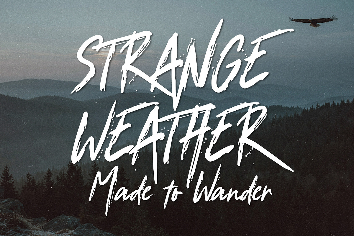 Strange Weather - Adventure font, a Handwritten Font by HypeWorksCo (Photo 1 of 15)