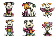 Whimsical Valentines Day Dog Clipart, an Illustration by CreationArt (Thumbnail 6 of 7)