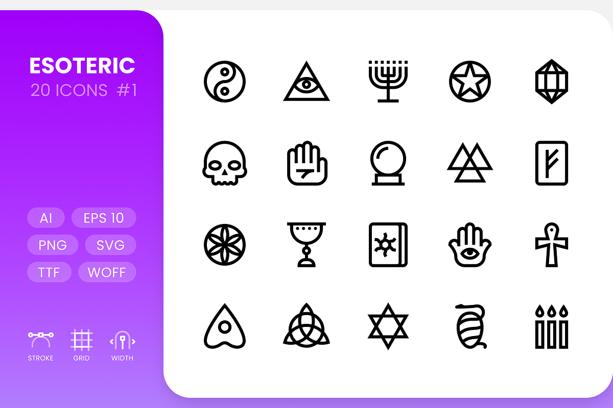 Esoteric - Line Icons, an Outline Icon by RudenkoArts (Photo 1 of 4)