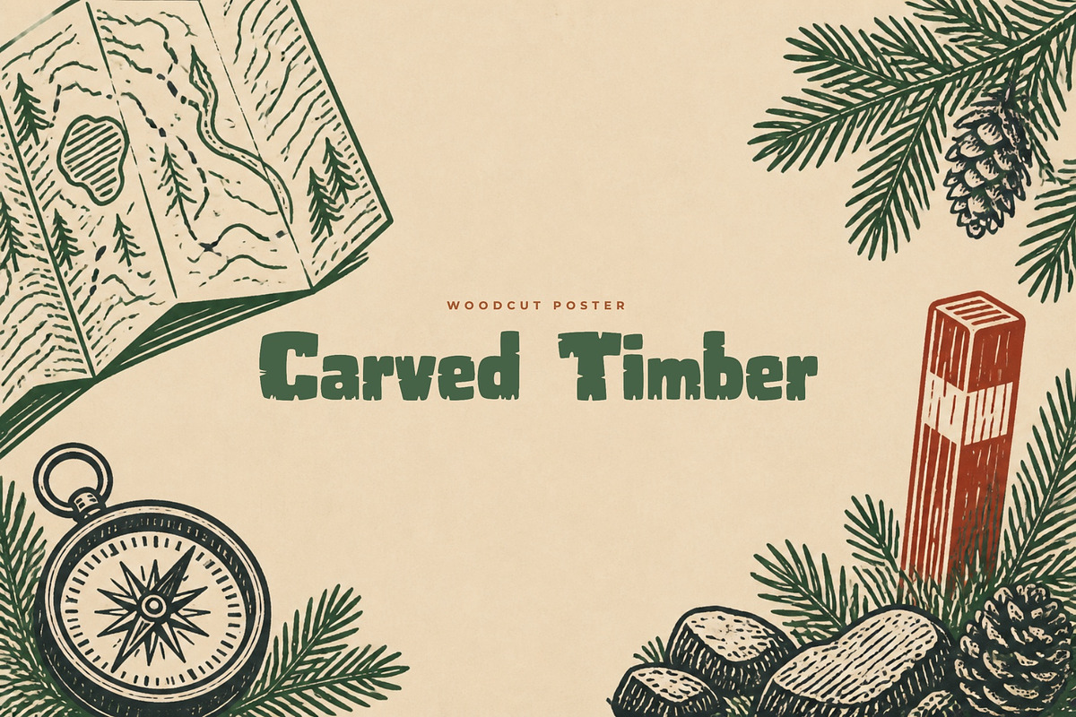 Chopwood Rough Woodcut Display Font, a Blackletter Font by Graphic Spirit (Photo 3 of 8)