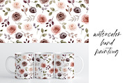 Mug sublimation design flowers roses, a Pattern Graphic by Larisa Maslova (Thumbnail 2 of 3)