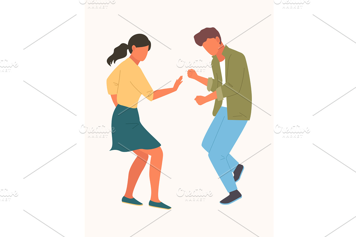 people dancing. male and female, a Person Illustration by Multigon