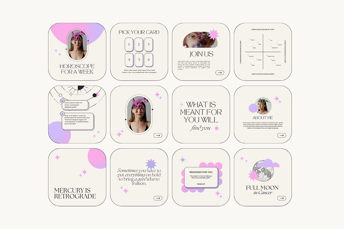 Astrology Instagram Post Templates, a Social Media Template by marmaries (Photo 3 of 6)