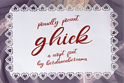 Ghiek a Script Font, a Handwritten Font by Berdansabersama (Thumbnail 1 of 10)