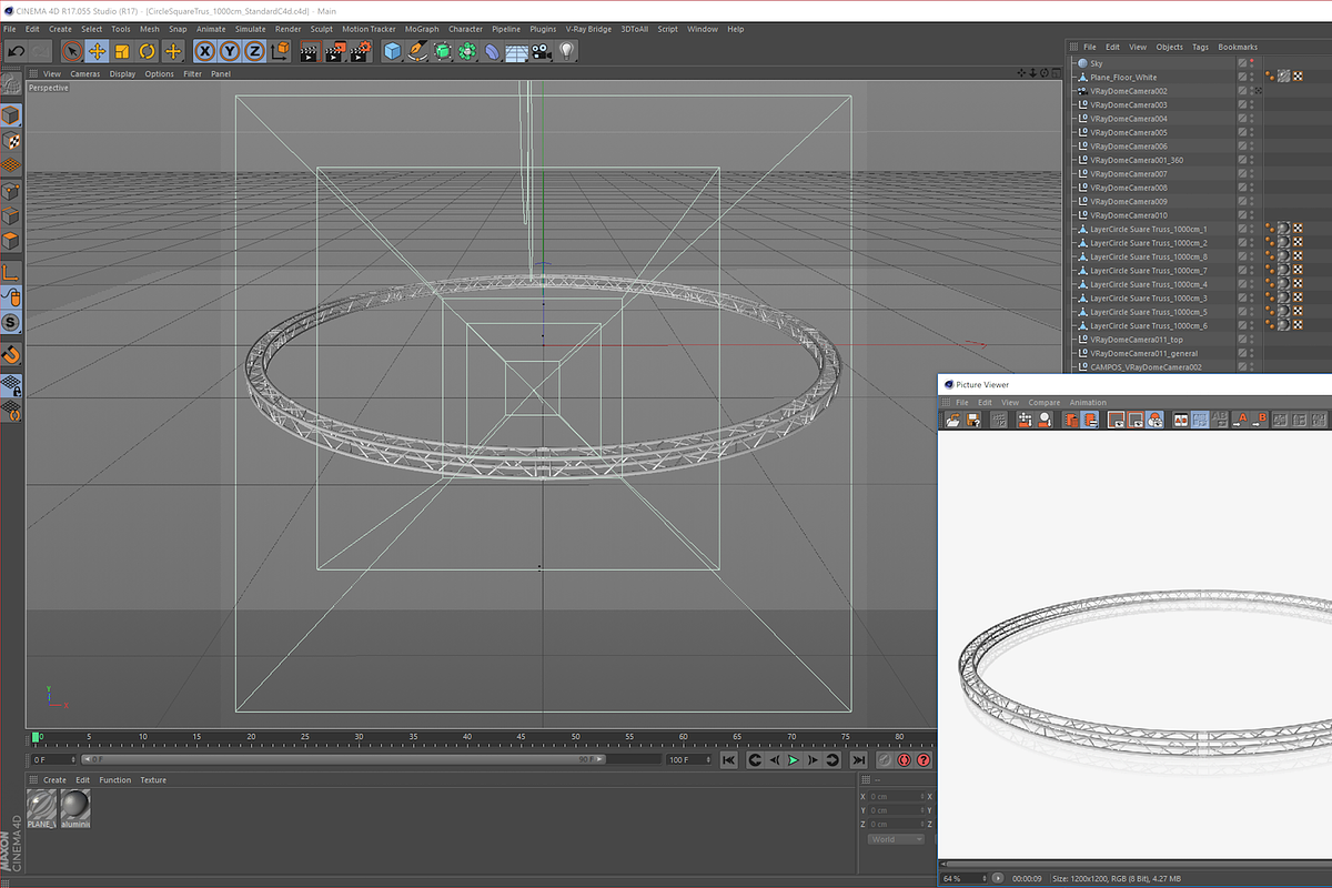 Circle Square Truss Diameter 1000cm, a Furniture 3D Model by akerStudio (Photo 12 of 14)