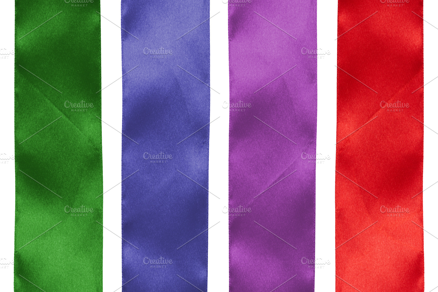 Multicolored satin ribbons for decoration on an isolated backgro, an Abstract Photo by ndanko