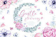 Watercolor Gentle Pastel Flowering, an Illustration by S_ARTLOVE (Thumbnail 1 of 7)