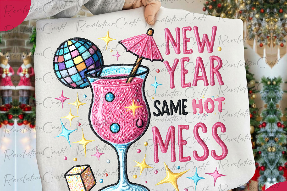 Yarn Crochet New Year Mess Png, an Illustration by OK Design (Photo 1 of 4)