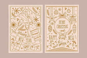 Christmas and New Year cards, a Card Template by Good Studio