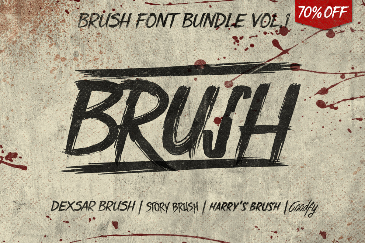 Brush Font Bundle 70% Off