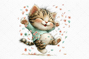Whimsical Spring Cats Clipart, an Illustration by Craft Nest (Thumbnail 11 of 11)