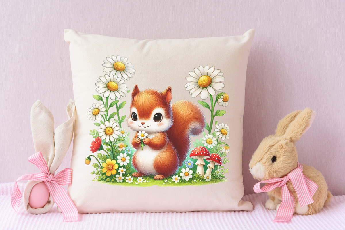Spring squirrel garden clipart, an Illustration by RobertsArt (Photo 5 of 7)