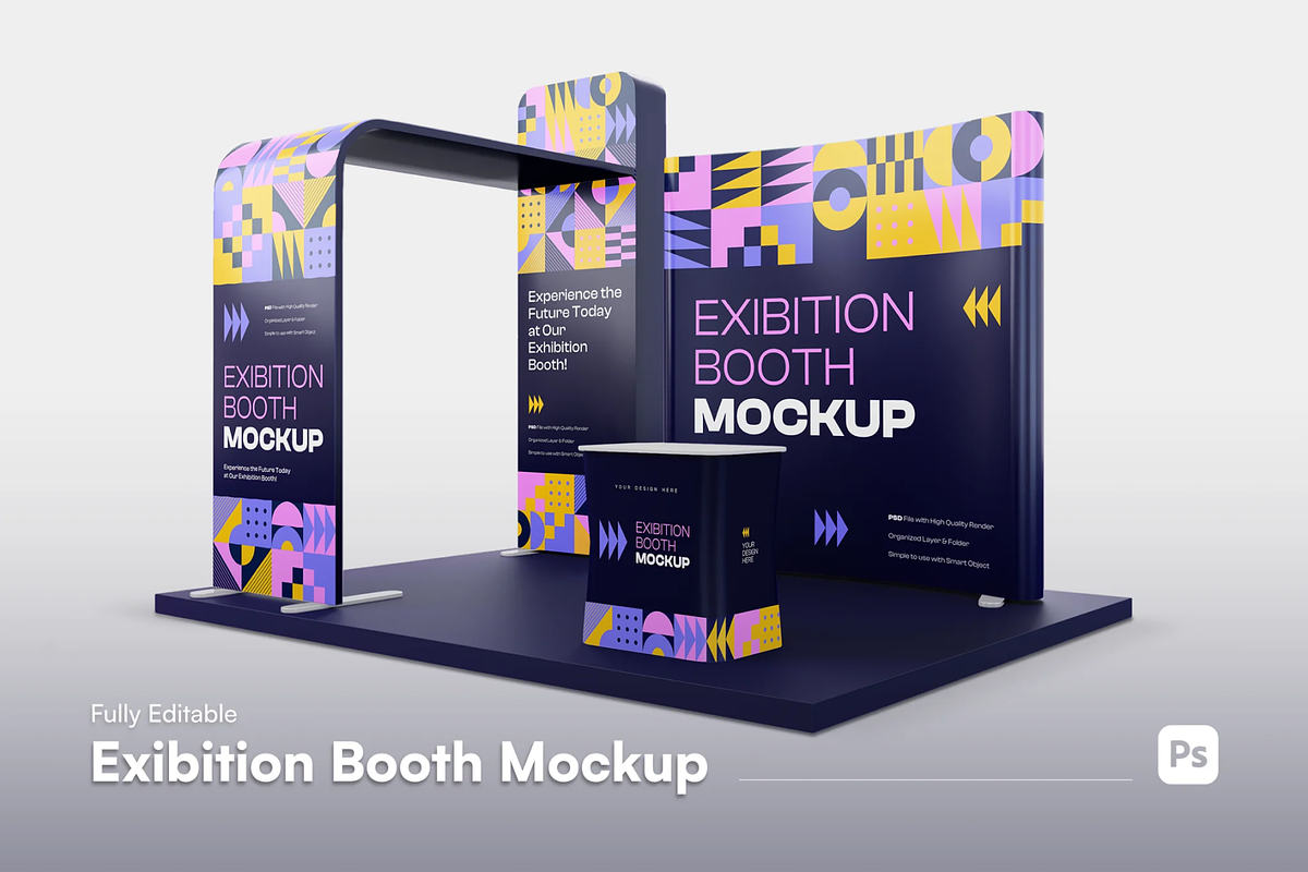 Exhibition Stand Mockup Set, an Advertising Mockup by graphicsauce (Photo 1 of 4)