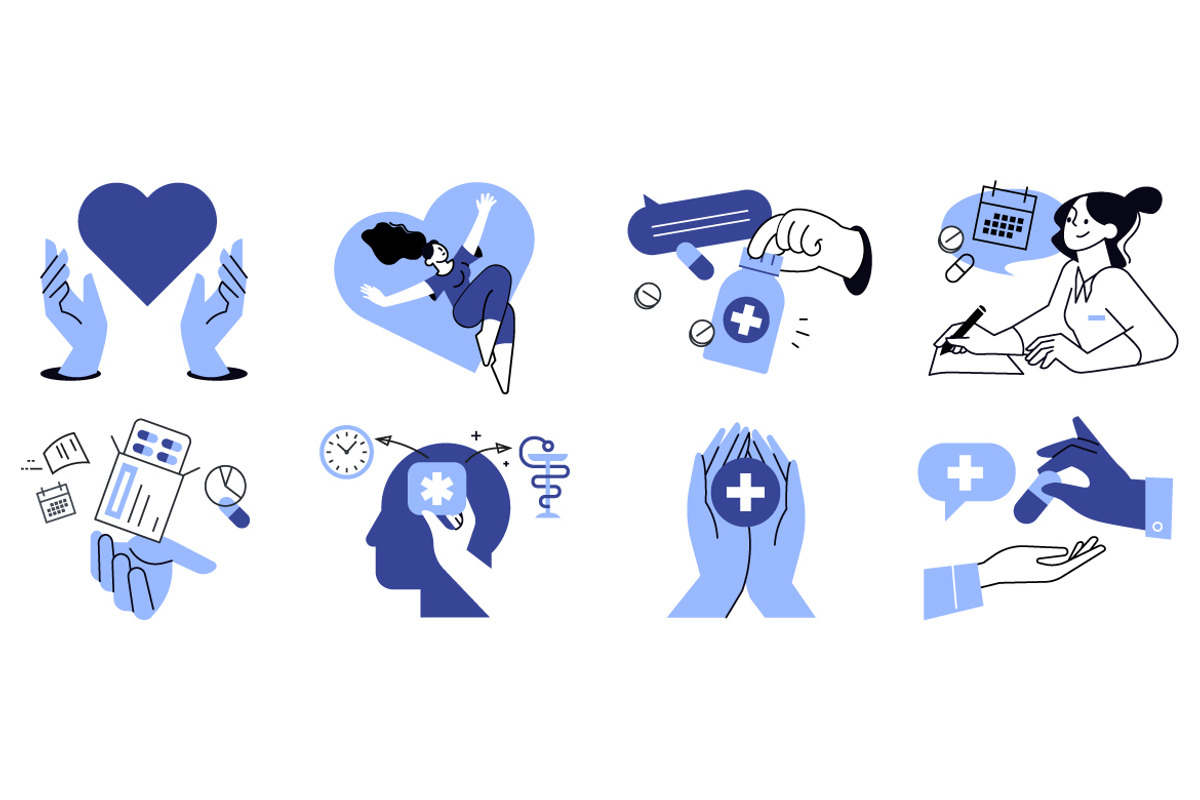 Healthcare and medical illustrations, an Illustration by PureSolution (Photo 4 of 6)