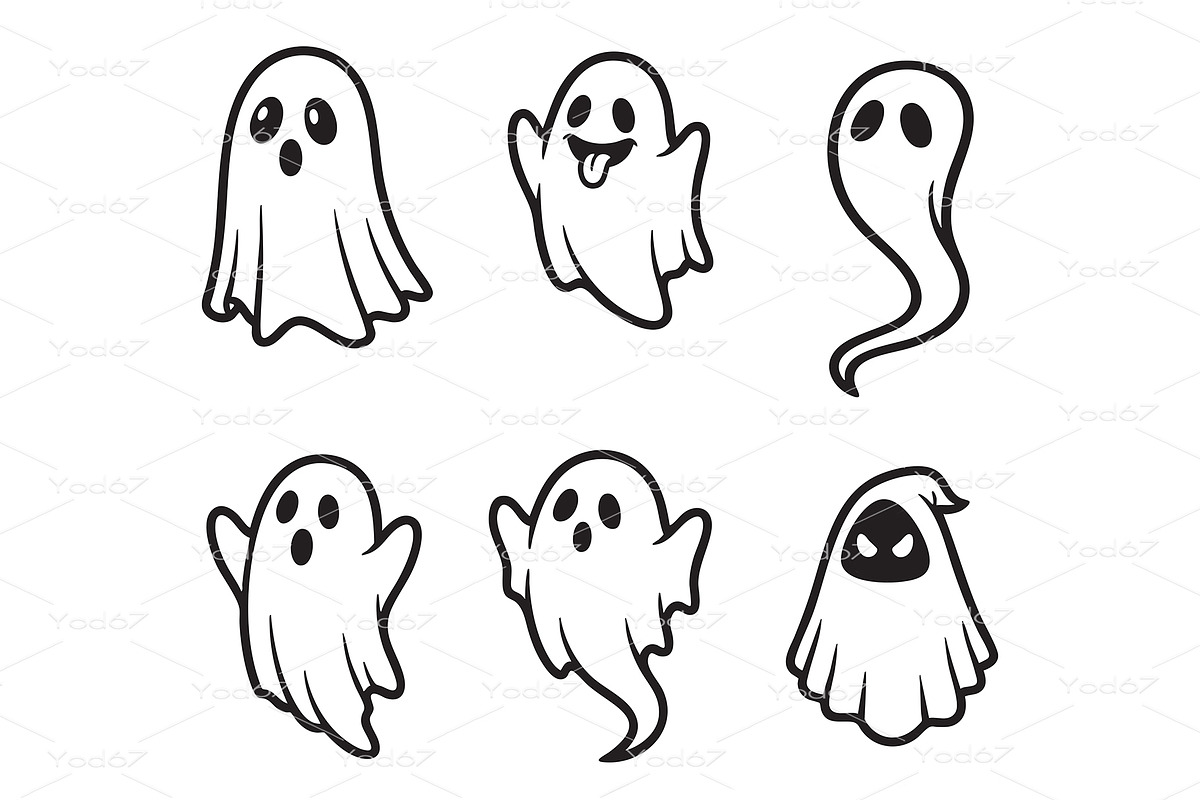 Spooky and playful of cartoon ghosts, an Emoji Icon by yod67