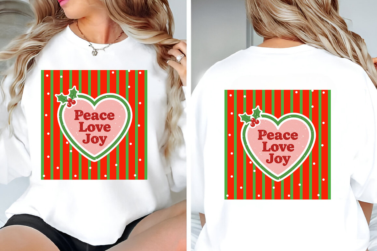 Christmas Wall Art Peace Love Joy, an Illustration by SinaCreation (Photo 2 of 7)