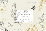 Meadow Wildflower Line Art Bundle, a Decorative Illustration by Sunshine Art (Thumbnail 1 of 18)