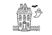 Haunted House & Pumpkin Art, an Illustration by musafir_fashion (Thumbnail 5 of 16)