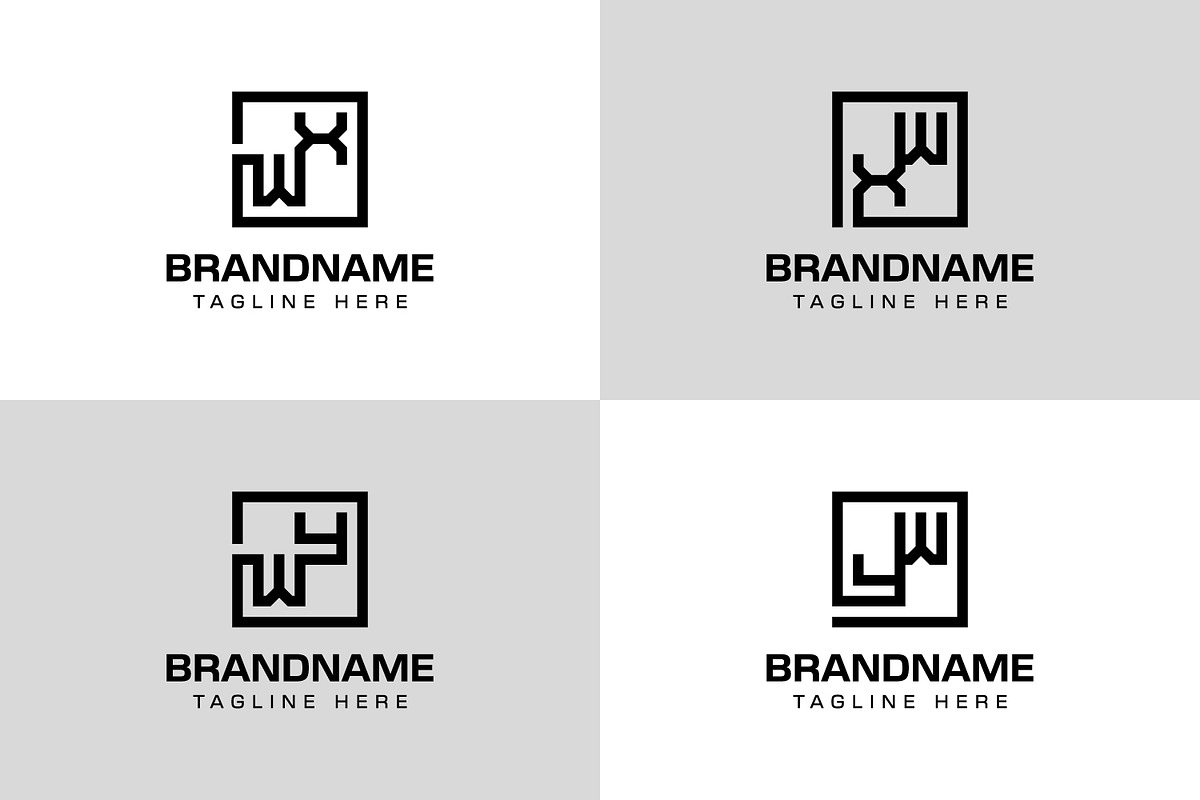 Letters WX XW WY YW Monogram Logo, a Branding & Logo Template by Pray Art Design Studio