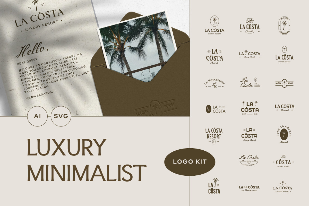 Luxury Minimalist Logo Kit, a Branding & Logo Template by Poetjoek Creative (Photo 1 of 11)