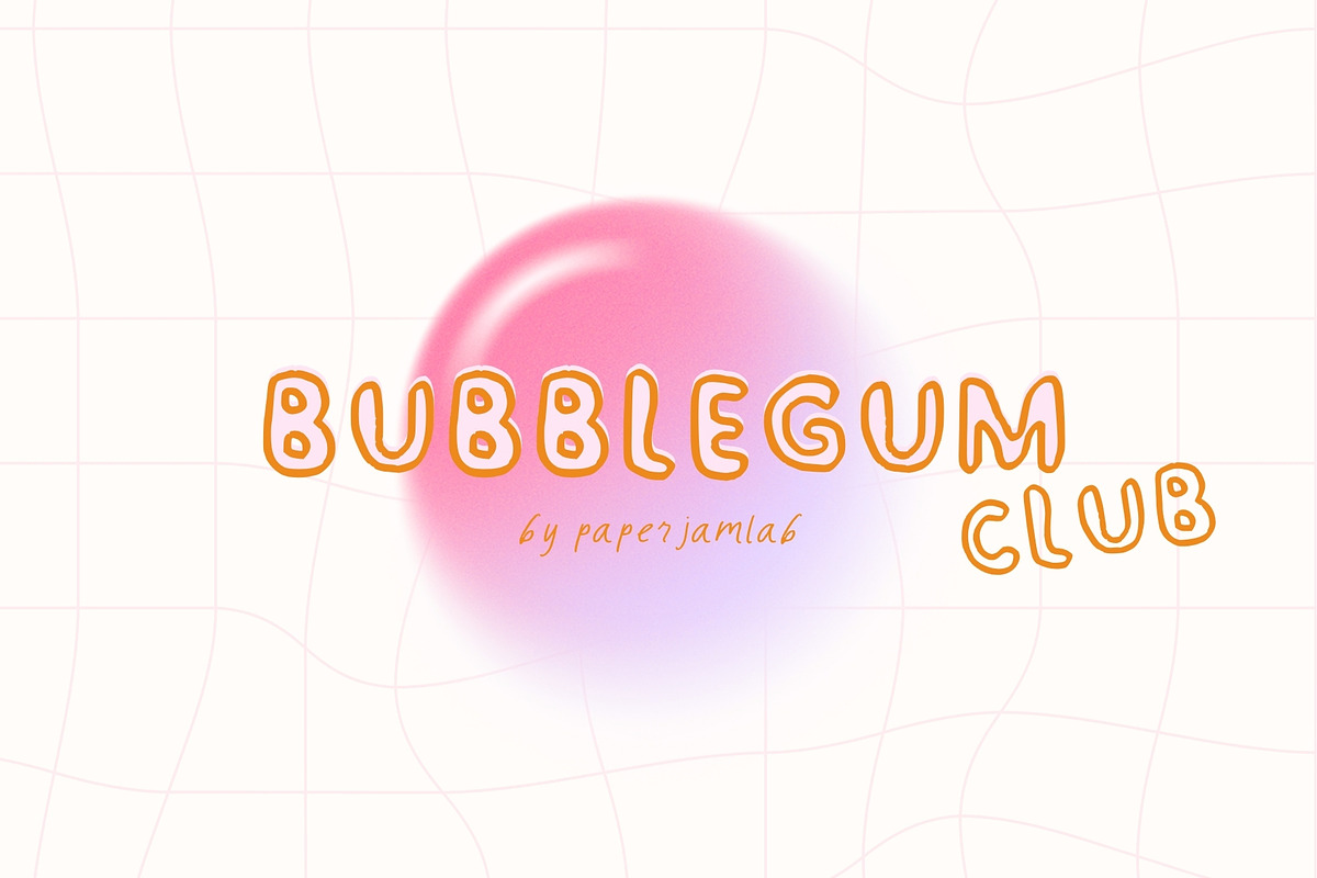 Bubble Gum Club. Playful trio font, a Handwritten Font by PaperJamLab (Photo 14 of 14)