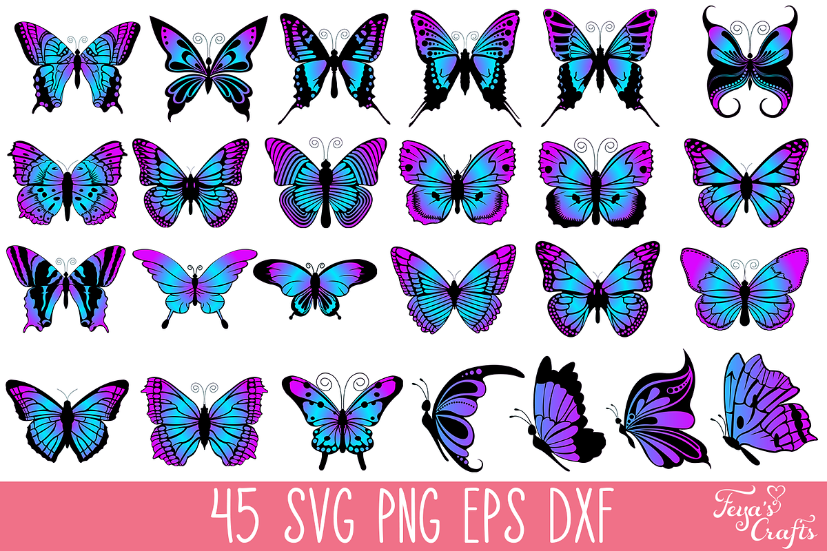 Layered Butterflies Bundle, an Object Graphic by Anastasia Feya (Photo 5 of 10)