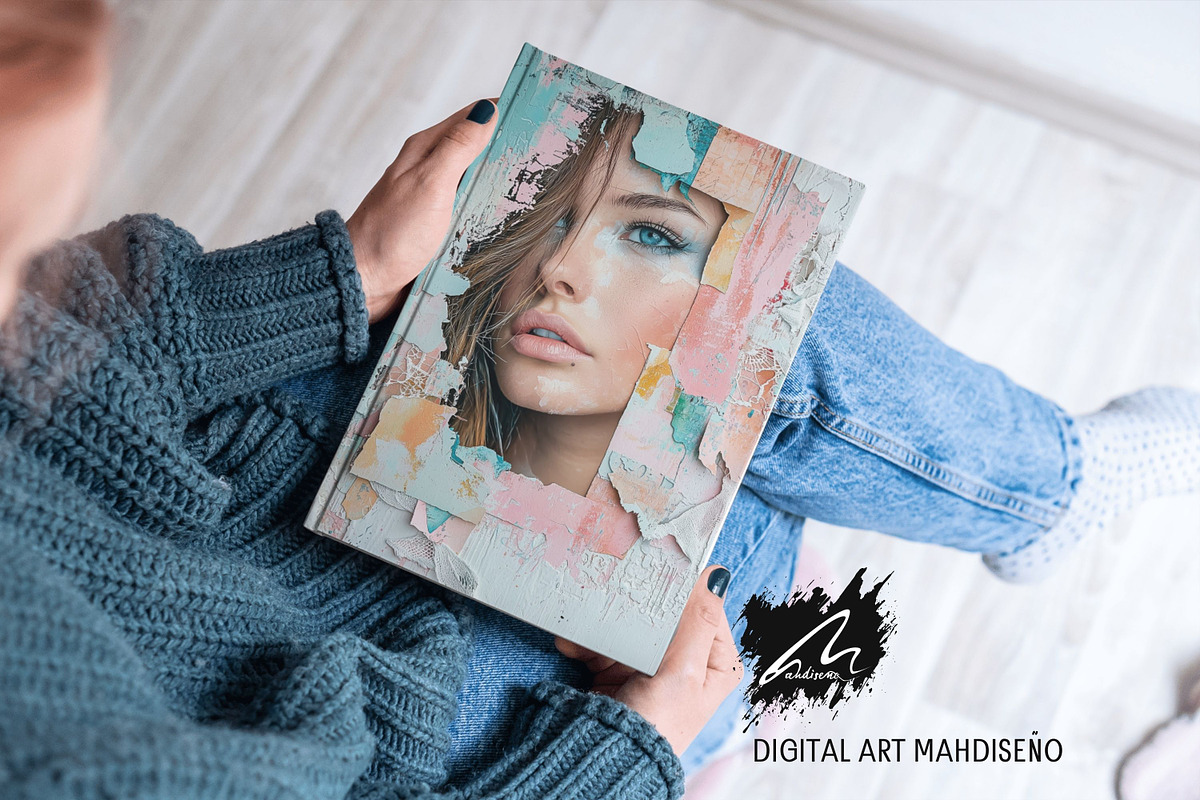 Shabby Portrait Mixed Media Pages, a Person Illustration by Digital Art Mahdiseño (Photo 6 of 10)