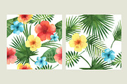 Tropical flowers and leaves., a Decorative Illustration by Elena Medvedeva (Thumbnail 8 of 8)