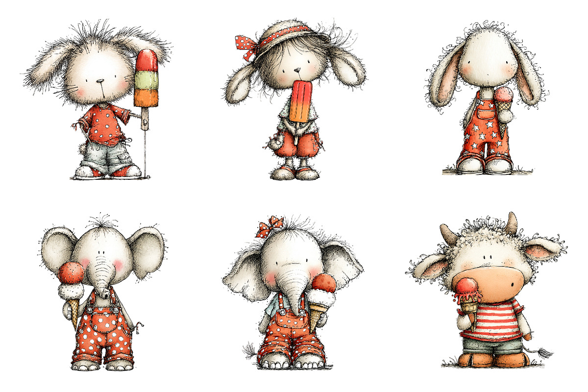 Whimsical Ice Cream Pngs, an Illustration by SinaCreation (Photo 2 of 7)
