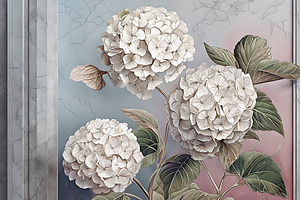 White hydrangea flowers wallpaper