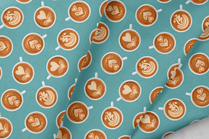 Coffee Art Cups Vector Patterns