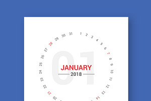 Calendar 2018 Round Style