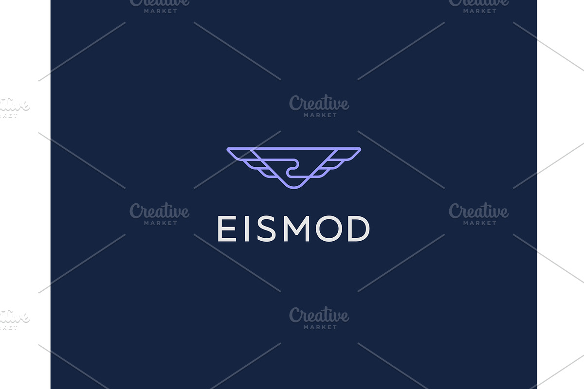 Abstract wings outline logo, an Object Illustration by Bureau