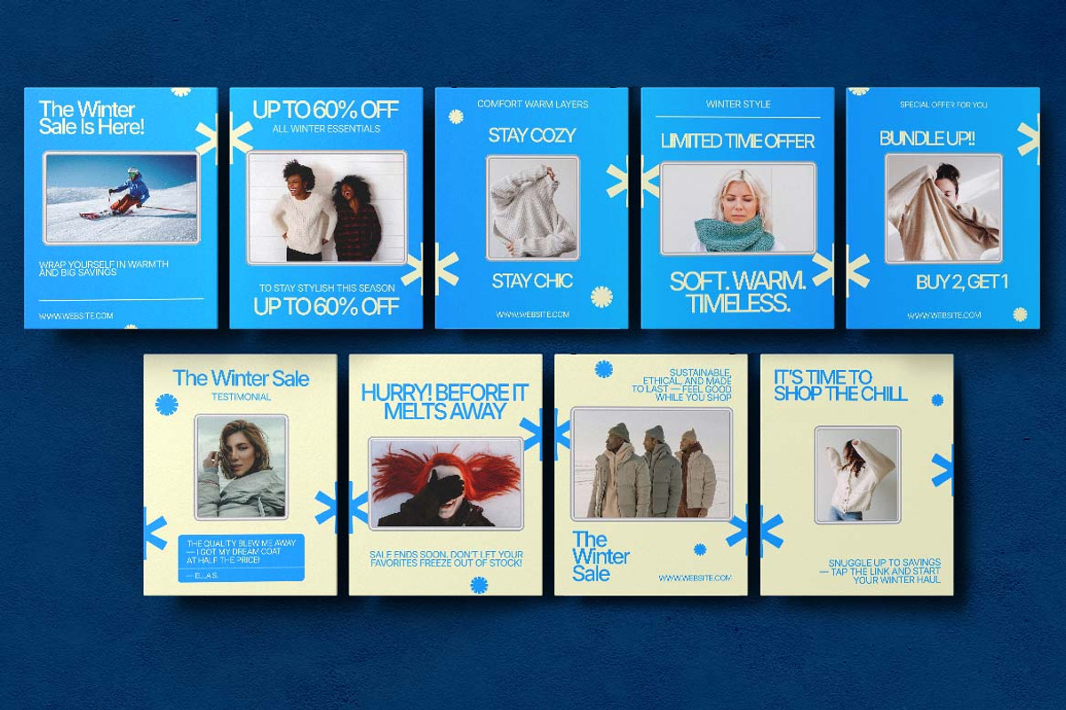 Winter Sale Instagram Carousel Canva, a Social Media Template by Attype (Photo 2 of 5)