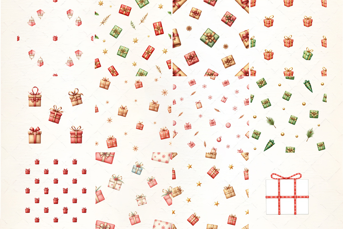 Holiday Christmas Gift Pattern Clipa, an Illustration by CrexoraLab (Photo 4 of 5)