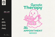 Ghost holding a tray of cupcakes, a Graphic by shaondesigns (Thumbnail 1 of 4)