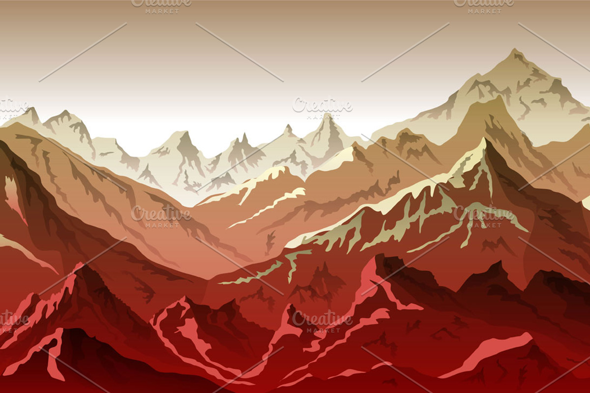 mountains illustration vector, an Illustration by Rommeo79 (Photo 4 of 6)