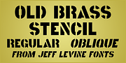 Old Brass Stencil JNL, a Font by Jeff Levine Fonts (Thumbnail 1 of 5)