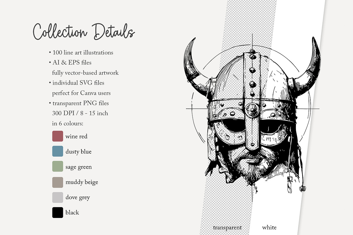 100 line art Viking clip art, a Person Illustration by Poppy Lane Studio (Photo 10 of 12)