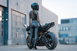 Rider by bike at sunset, a Photo by Beautiful things