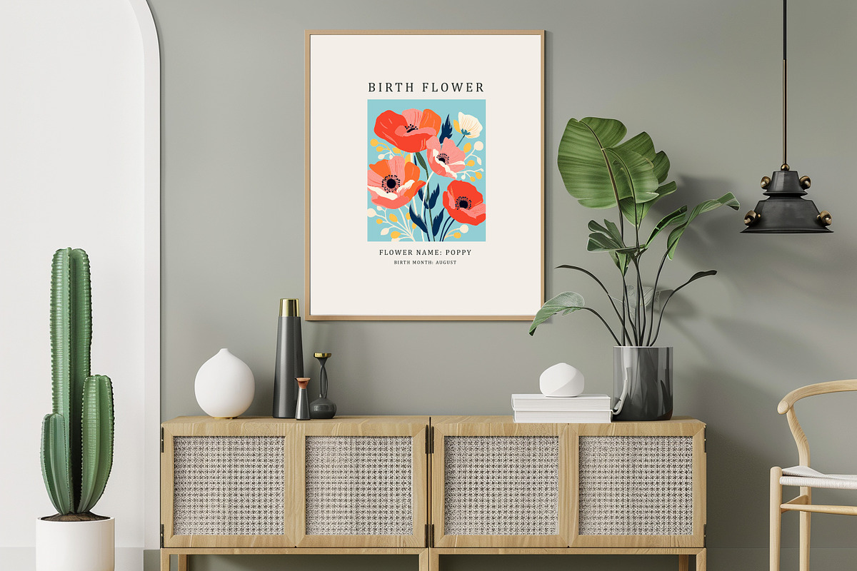 Birth Month Flower Market Wall Art, an Object Graphic by Olya Creative (Photo 9 of 12)