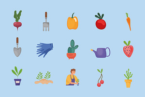 Gardening Illustration Set, an Object Illustration by studiogstock