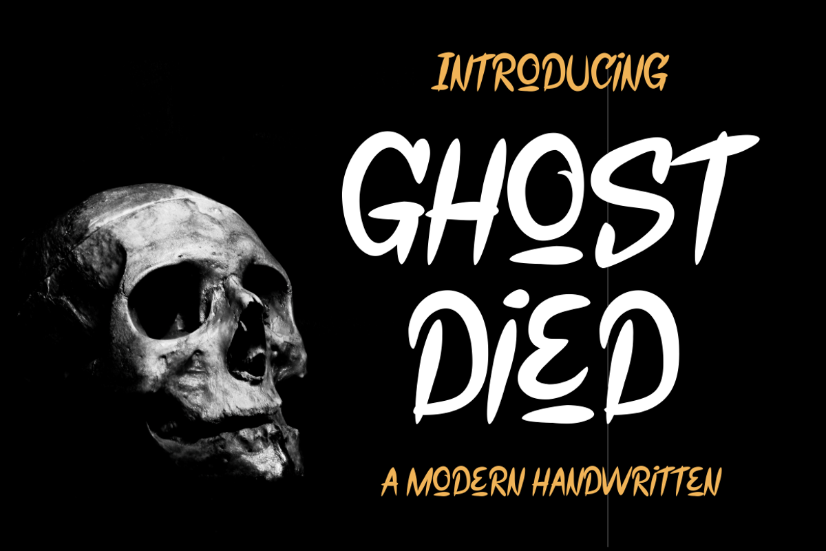 Ghost Died - Modern Handwritten font, a Handwritten Font by MaikoHatta (Photo 1 of 4)