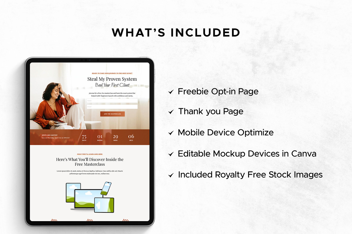 Kajabi Masterclass Template, a Landing Page Template by Altenne | Kajabi Designer (Photo 2 of 7)