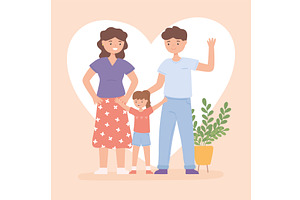 happy couple and adopted girl, a Person Illustration by studiogstock