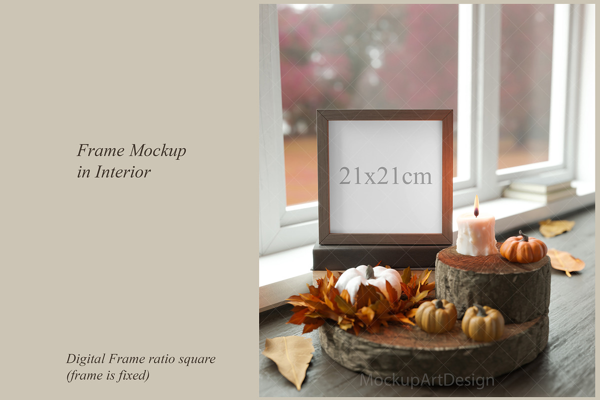 Square Frame Mockup, Fall Mockup, a Product Mockup by MockupArtDesign (Photo 2 of 4)