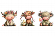 Whimsical Spring Highland Cow Clipar, an Illustration by Daily.Designs (Thumbnail 7 of 8)