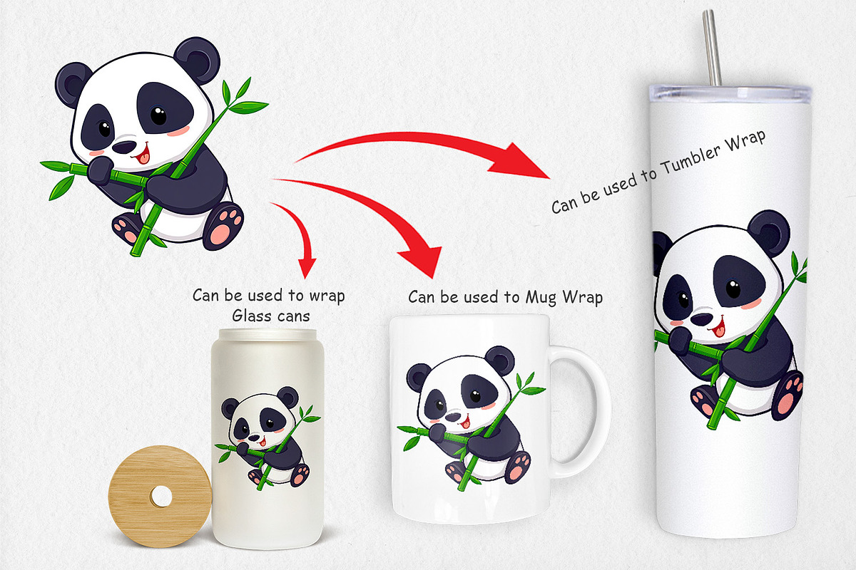 Panda with Bamboo Clipart, a Graphic by Artnoy (Photo 3 of 5)