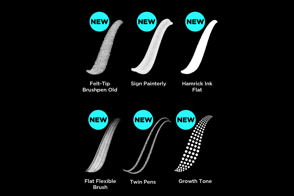 Lettering Procreate Bonus Brushes, a Brush Add-On by Ryan Hamrick (Photo 2 of 2)